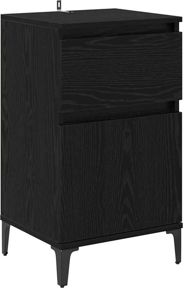 vidaXL Dulap de noapte Stejar Negru 40 x 35 x 70 cm Lemn compozit