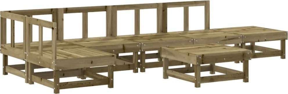 vidaXL Set mobilier de grădină, 7 piese, lemn de pin tratat
