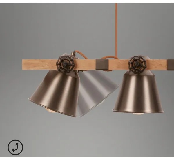 Lustră pe cablu Briloner 4406-044 TALE 4xE27/40W/230V maro