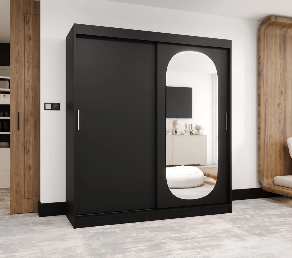 Dulap de haine 180 cm Ronny (Negru). 1126057