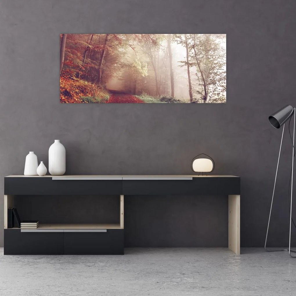 Tablou - Plimbarea de toamnă prin pădure (120x50 cm)