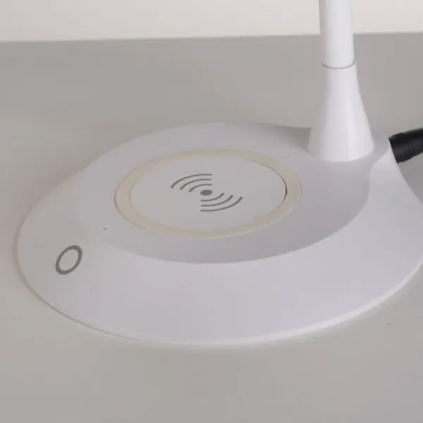 JUST LIGHT 14414-16 - Lampă de birou LED reglabilă cu încărcare PUCKI, LED/4,5W/230V, albă