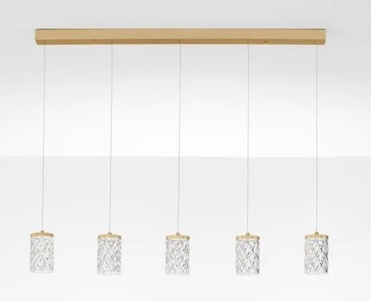 Lustra aurie cu 5 pendule LED PHOS