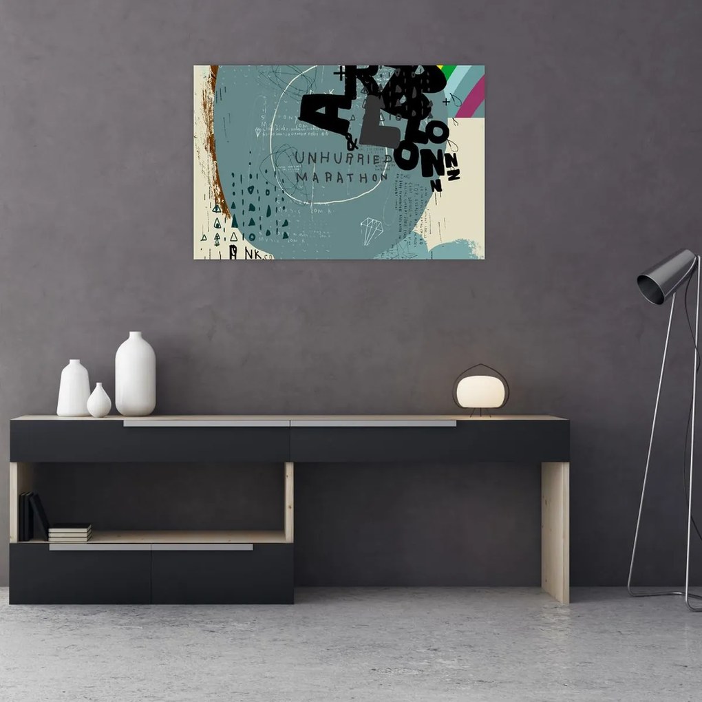 Tablou - Flying balon cu curcubeu (90x60 cm)