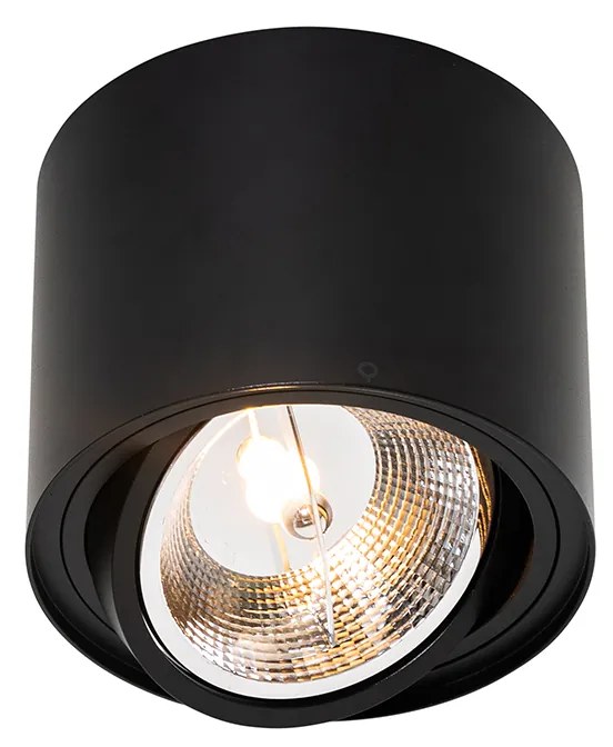 Set de 4 spoturi moderne negre de tavan pivotante și înclinabile AR111 - Rondoo Up