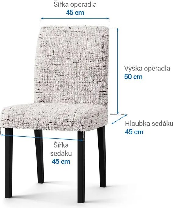 Gaico Huse bielastice VITTORIA smântânii scaun cu spatar 2 buc (45 x 45 x 50 cm)