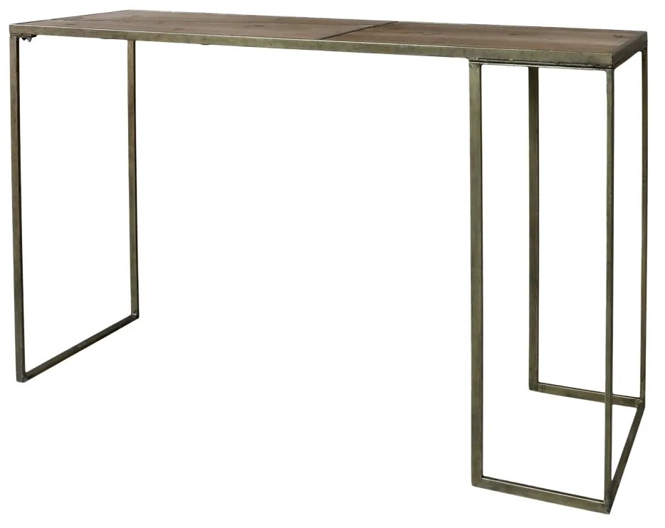 Consola din lemn si metal, aspect vintage