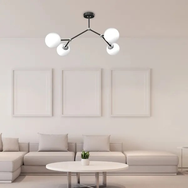 Lustră aplicată JOY 4xE14/40W/230V negru/crom lucios