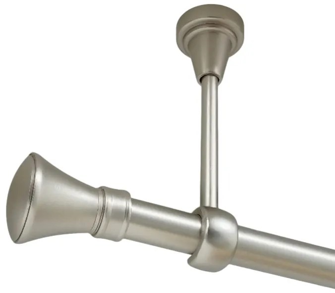 Galerie simpla prindere tavan fara inele prince 19 mm crom mat (Alege marime: 160 cm)