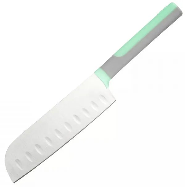 Cutit Santoku Tasty Go Green 678094, Maner moale, 13 cm, Otel inoxidabil, Verde