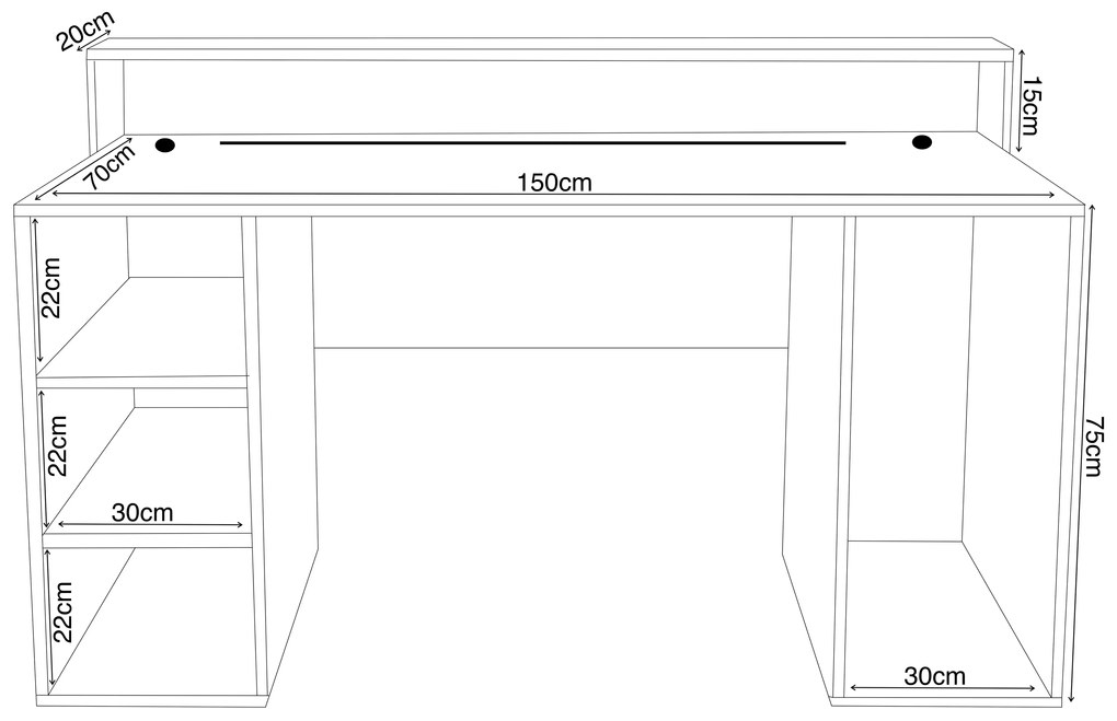 Masă PC gaming Endechor (Alb). 1054993
