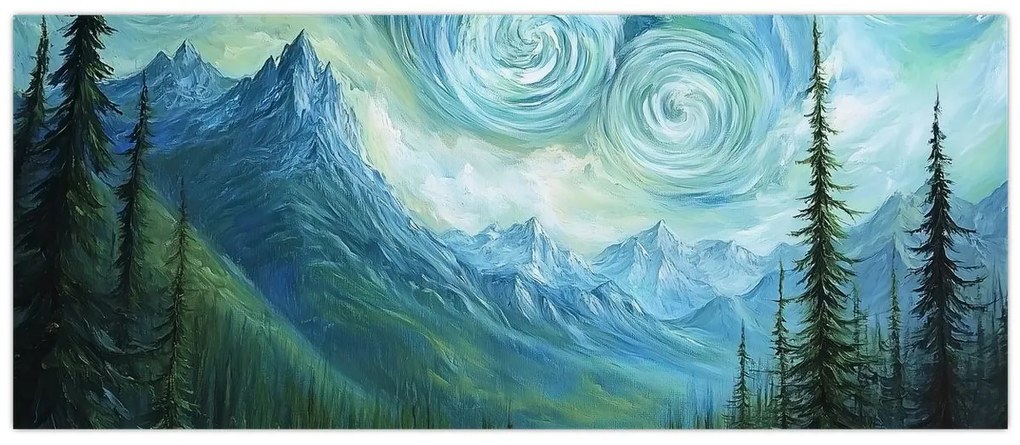Tablou - Peisaj cu o adiere din Van Gogh (120x50 cm)