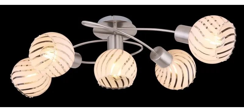 Plafoniera cu 5 spoturi design modern WILLY nichel