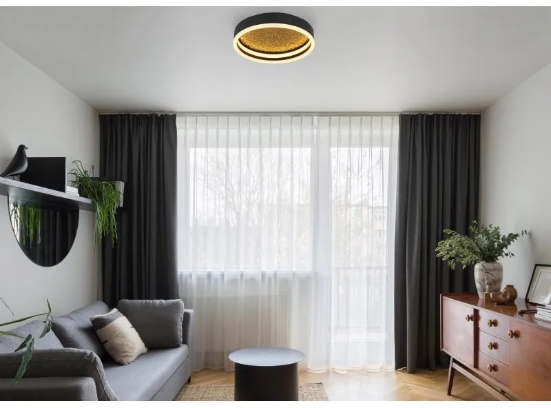 Plafoniera LED design modern Hedi negru, auriu