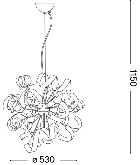 Lustră pe cablu Ideal Lux VORTEX 6xE14/40W/230V d. 53 cm argintiu/patină