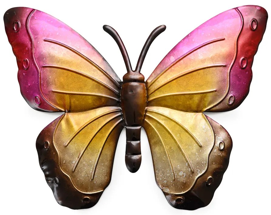 Decoratiune de perete din metal fluture BUTTERFLY 30 cm - diverse culori Culoare: Albastru