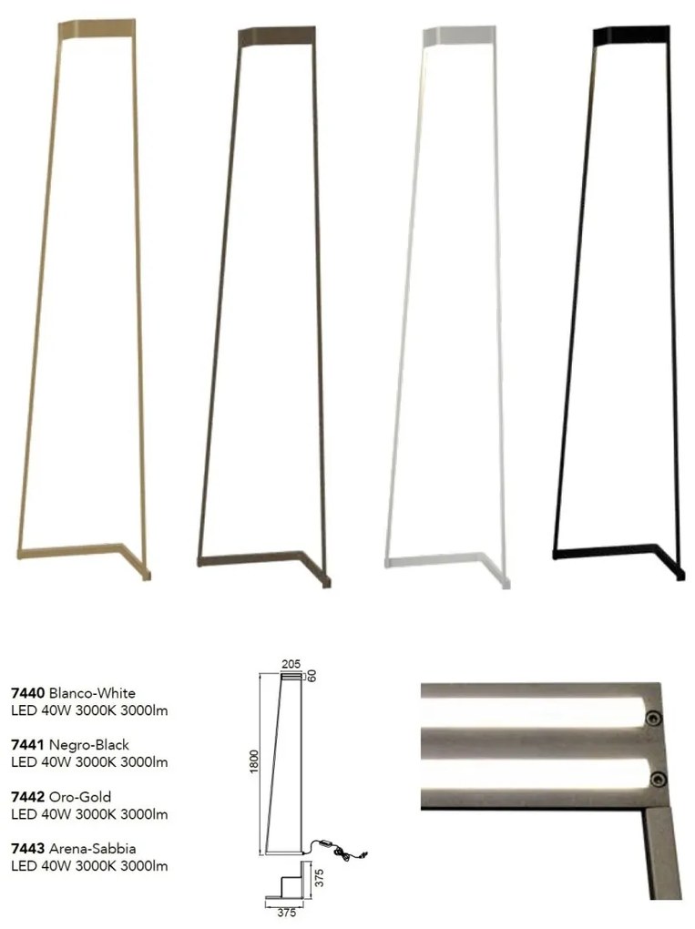 Lampadar/Lampa de podea LED design modern MINIMAL 40W Gold