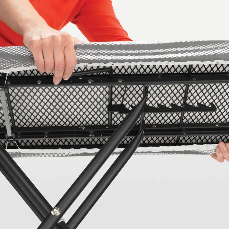Masa de calcat Brabantia B 1003339, 124x38 cm, 7 pozitii de reglare, Suport fier de calcat, Gri inchis/Alb