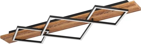 Eglo 901936 - Plafonieră LED BOYA 2xLED/13W/230V + LED/16W negru/maro