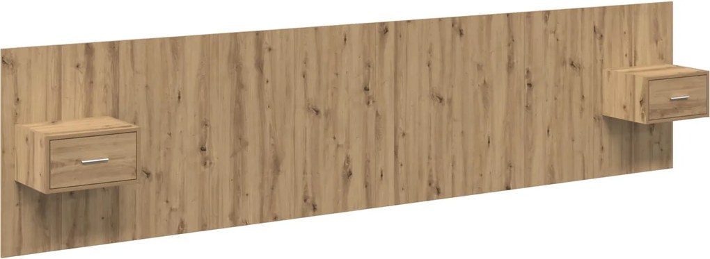 vidaXL Tăblie cu Noptieră 3 pcs Stejar Artizanal Lemn compozit