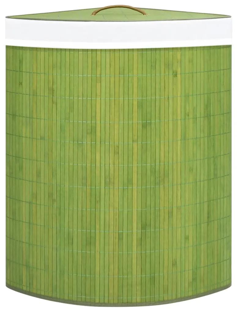 Cos de rufe din bambus, pentru colt, verde, 60 L 1, Verde
