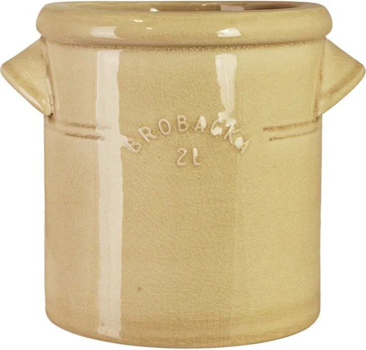 Ghiveci din ceramică glazurată manual 2L galben, „Brobacka"