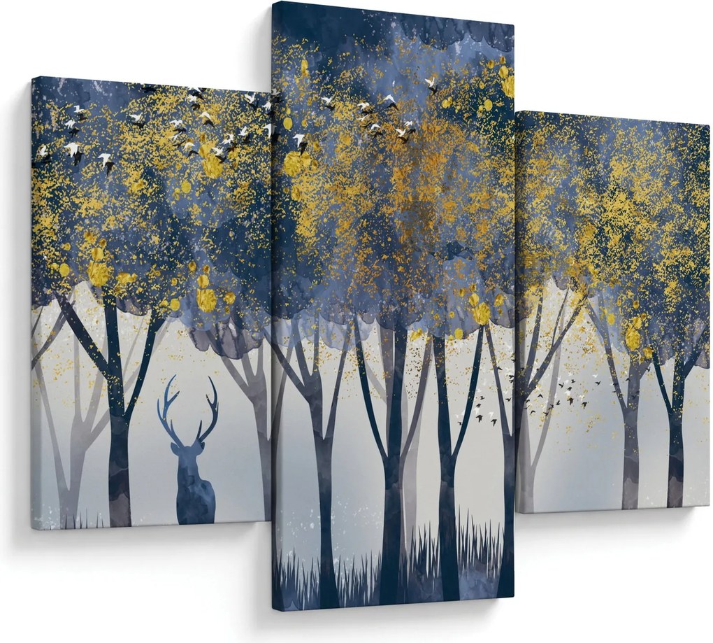 Tablou cerbul în pădure (90x60 cm)
