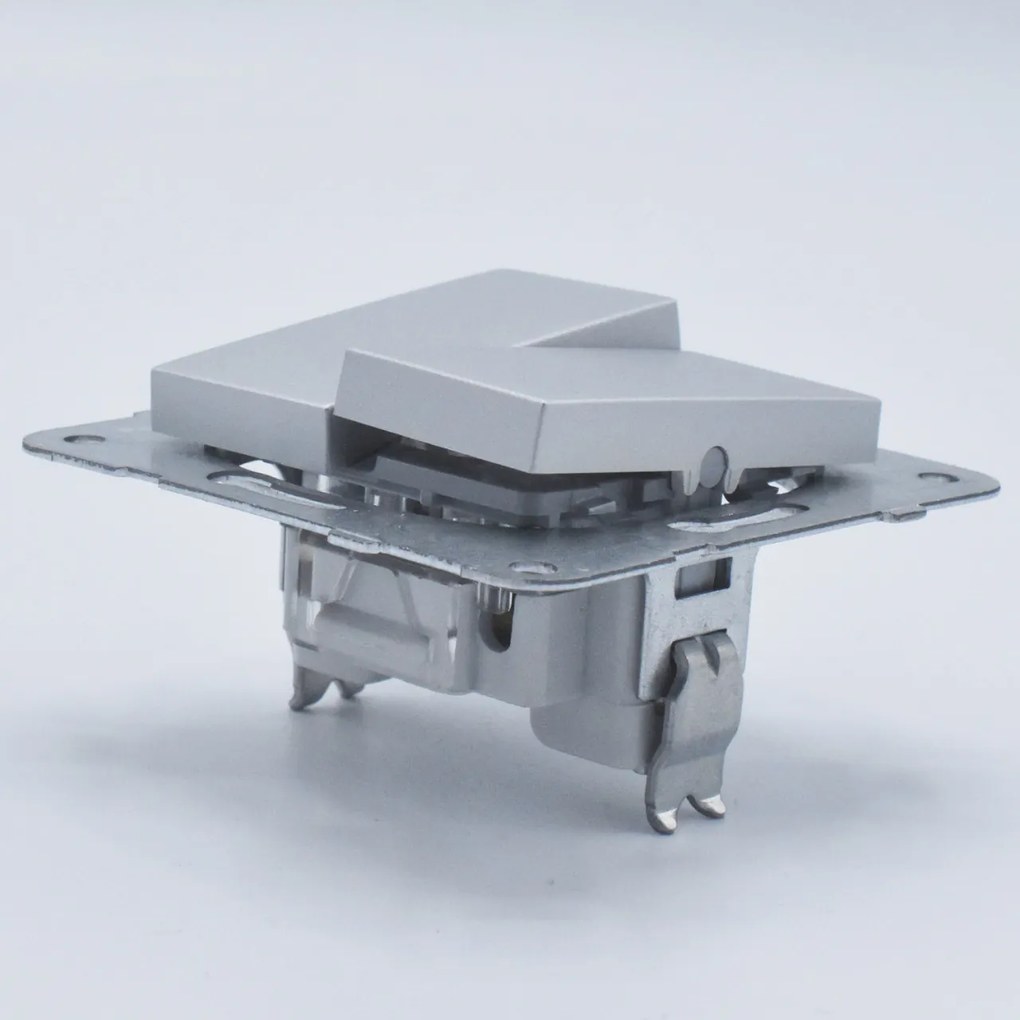 Intrerupator dublu, 10A, IP20, Argintiu, Panasonic Arkedia Slim / Karre Plus