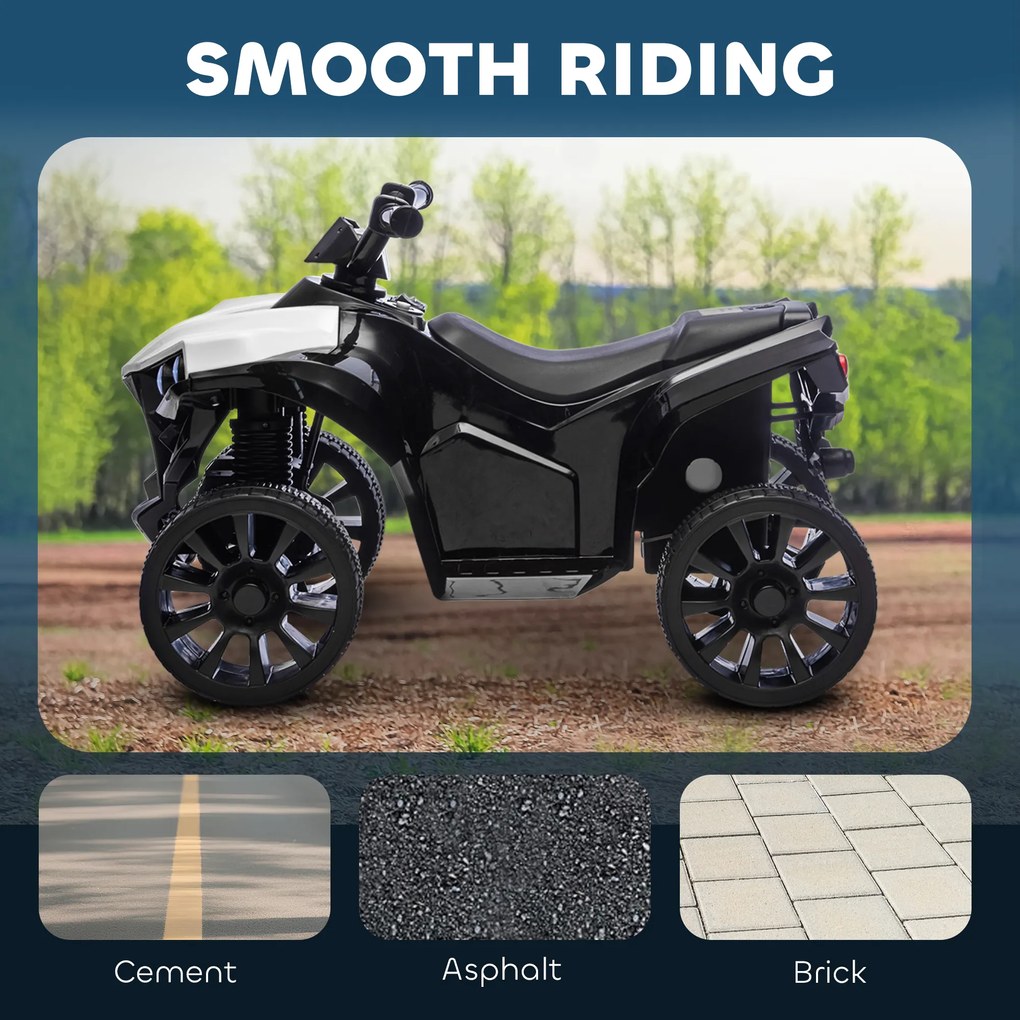 AIYAPLAY ATV Electric pentru Copii 6V, Mașină cu 4 Roți cu Muzică și Faruri LED, pentru Vârste 3-8 Ani, Roșu | Aosom Romania