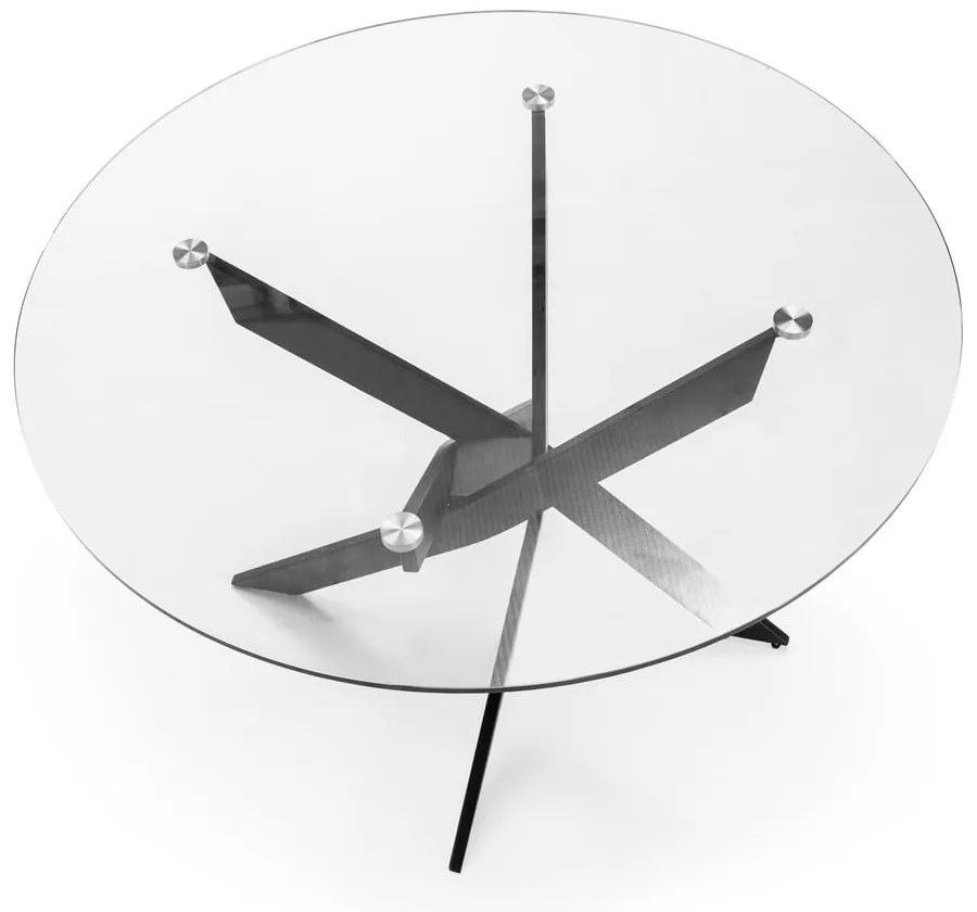 Masă de dining rotundă cu blat din sticlă 120x120 cm Ruth – Marckeric