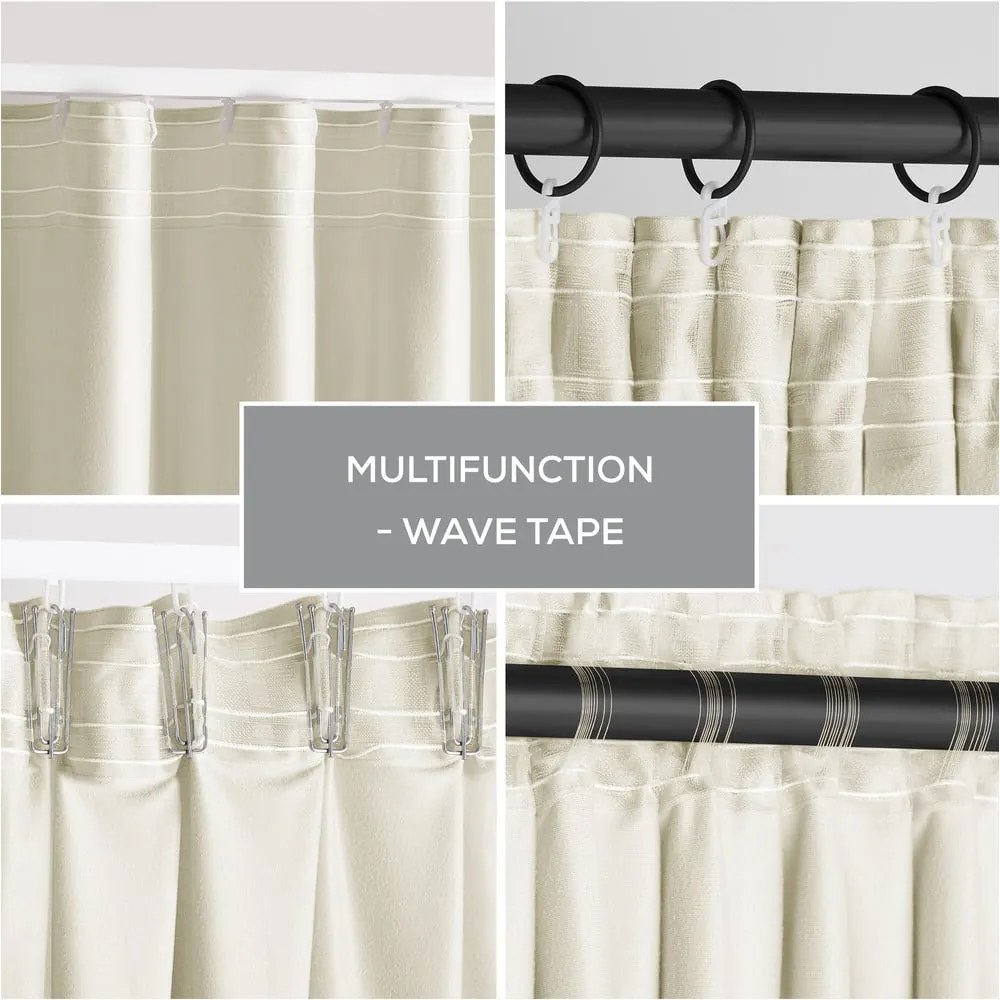 Draperie bej dimout (semi-opacă) din catifea 140x245 cm Pleat – Restilo