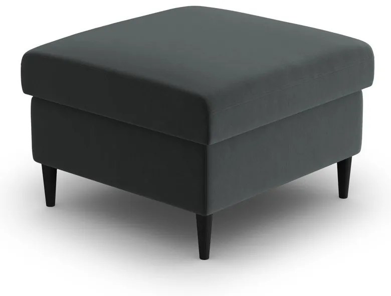 Taburet gri închis cu tapițerie din catifea Kyoto – Cosmopolitan Design