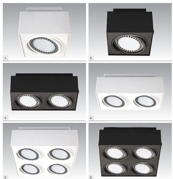 Spot incastrabil, directionabil BOXY DL 1, negru 20071-BK ZL