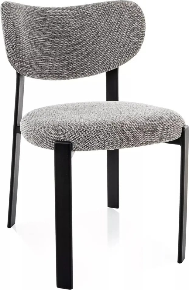Scaun lemn tapitat Rin 254 gri/negru - H79 cm