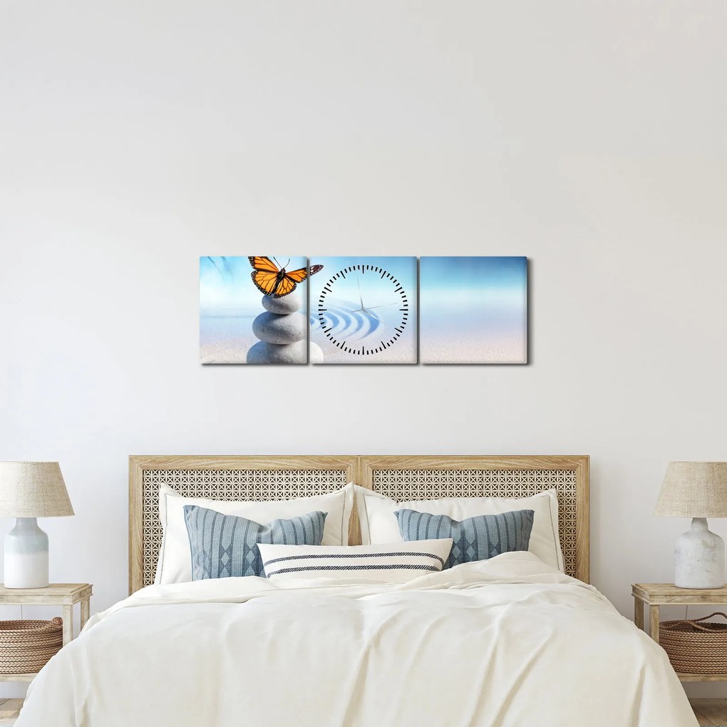 Tablou - Grădina Zen (cu ceas) (90x30 cm)