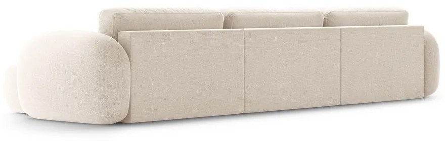 Colțar crem extensibil/cu spațiu de depozitare cu tapițerie din chenille (în formă de "U") Tonale – Cosmopolitan Design