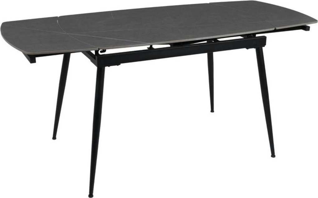Masa extensibila VELA, gri cu efect de marmura, ceramica/metal, 110/17