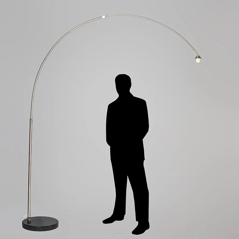 Lampă arcuită modernă din oțel cu bază din marmură - XXL