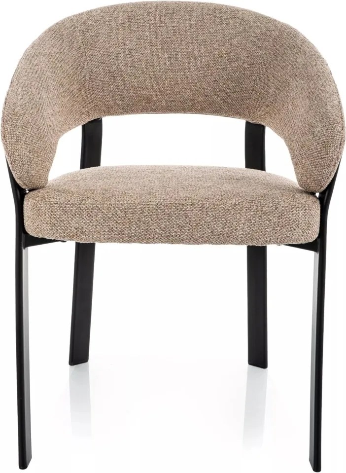 Scaun lemn tapitat Nagoja 253 bej/negru mat - H80 cm