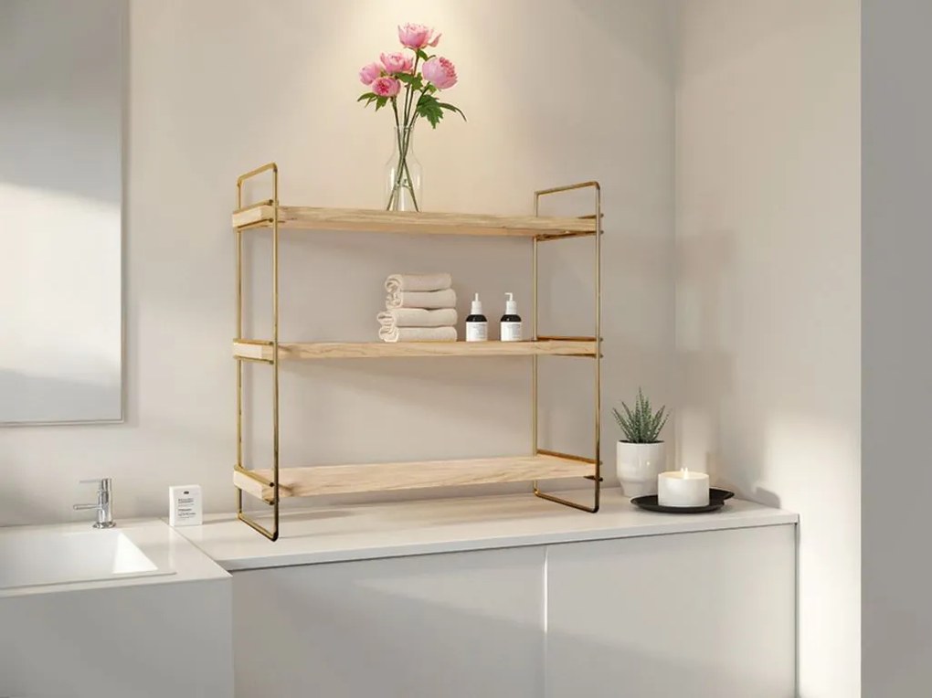 Raft de perete, Hanah Home, Culoare: Auriu
Maro