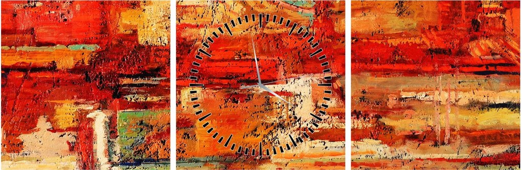 Tablou cu pictură pe pereți (cu ceas) (90x30 cm)