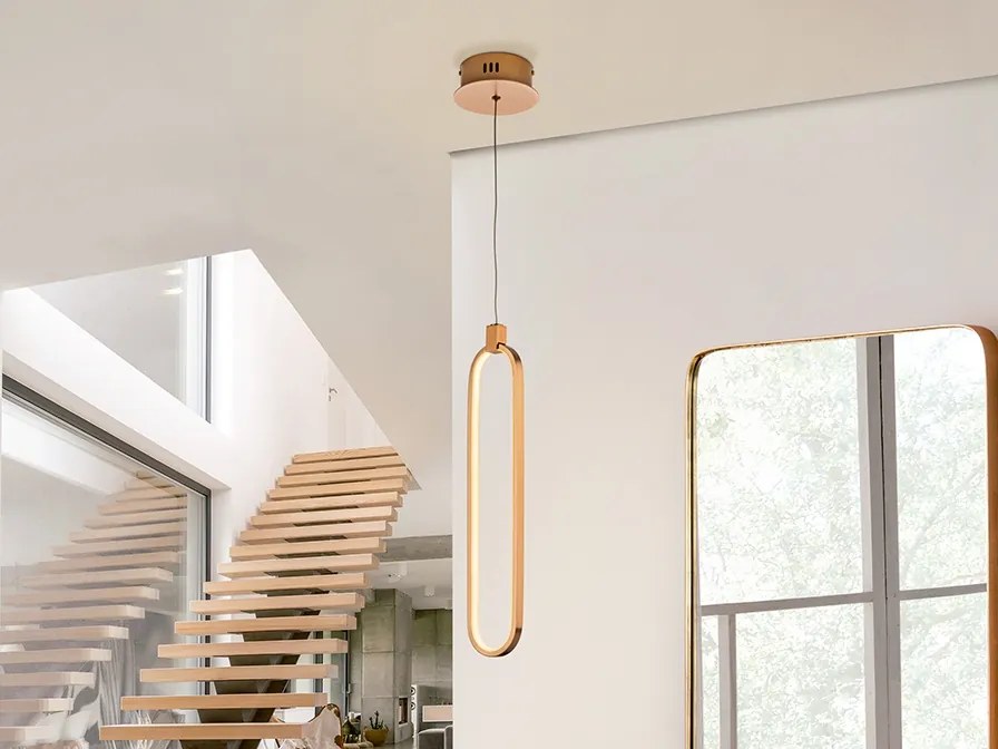 Pendul LED design ultra-modern Colette auriu roze SV-787130
