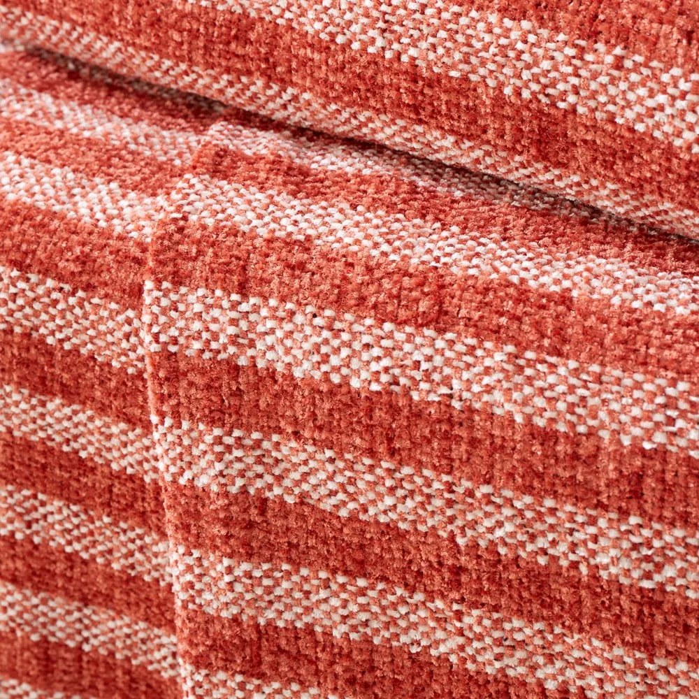 Pătură roșie/portocalie din catifea 130x170 cm Stripe Chenille – Catherine Lansfield