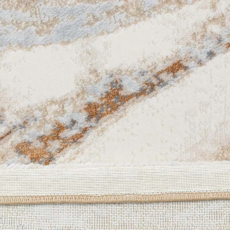 60x100 cm Covor premium Copper, 70% Polyester și 30% Polipropilenă, Design Modern, Crem/Auriu, Densitate 2500 gr/m2, EFHE7831003