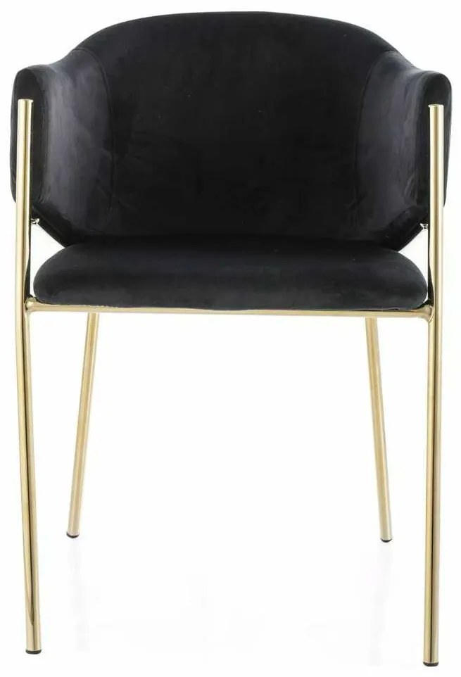 Scaun de bucătărie Serilda Velvet II, negru / auriu