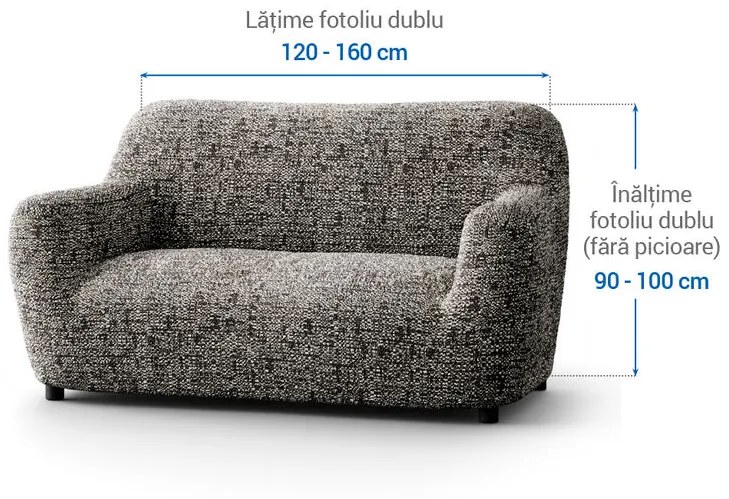 Huse bielastice GLORIA maro fotoliu dublu (l. 120 - 160 cm)