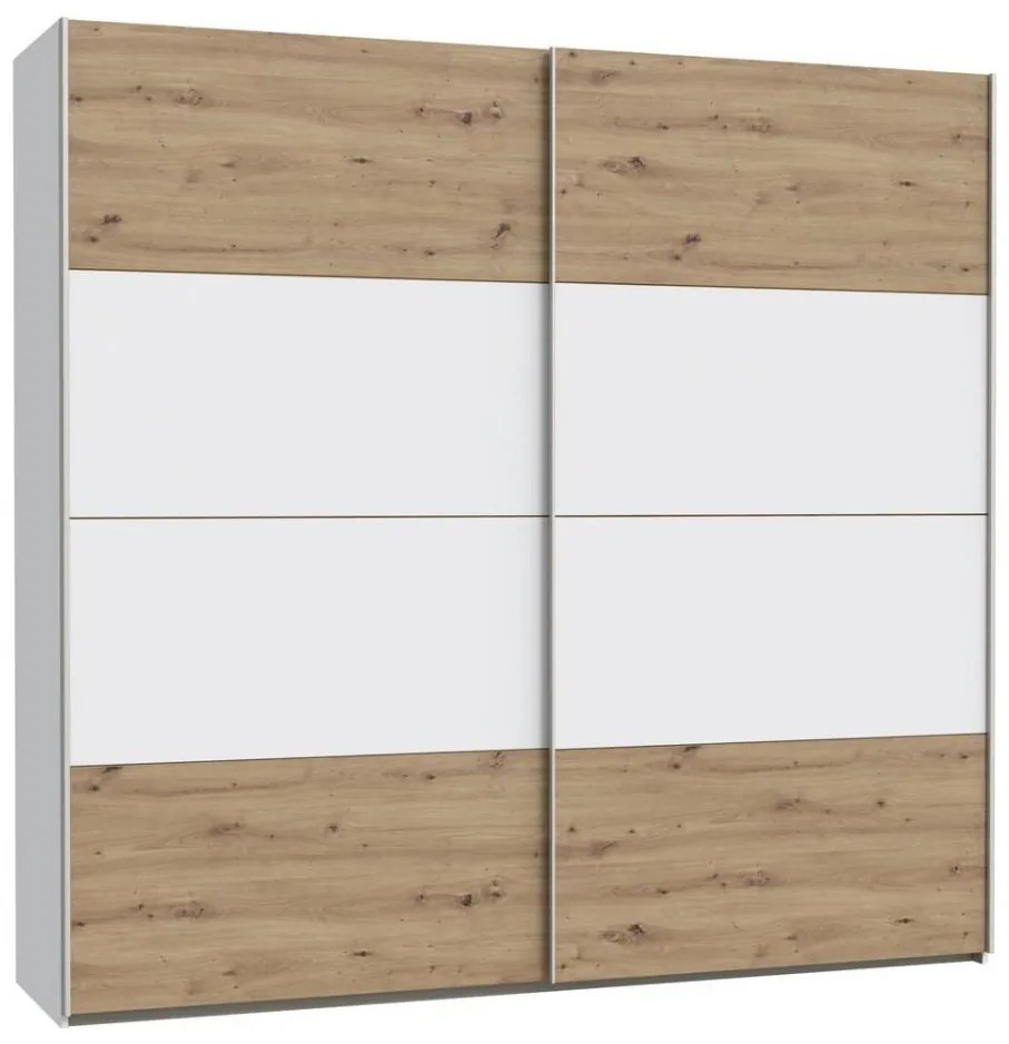 Dulap de haine KARO 220x210 cm, alb/stejar artisan