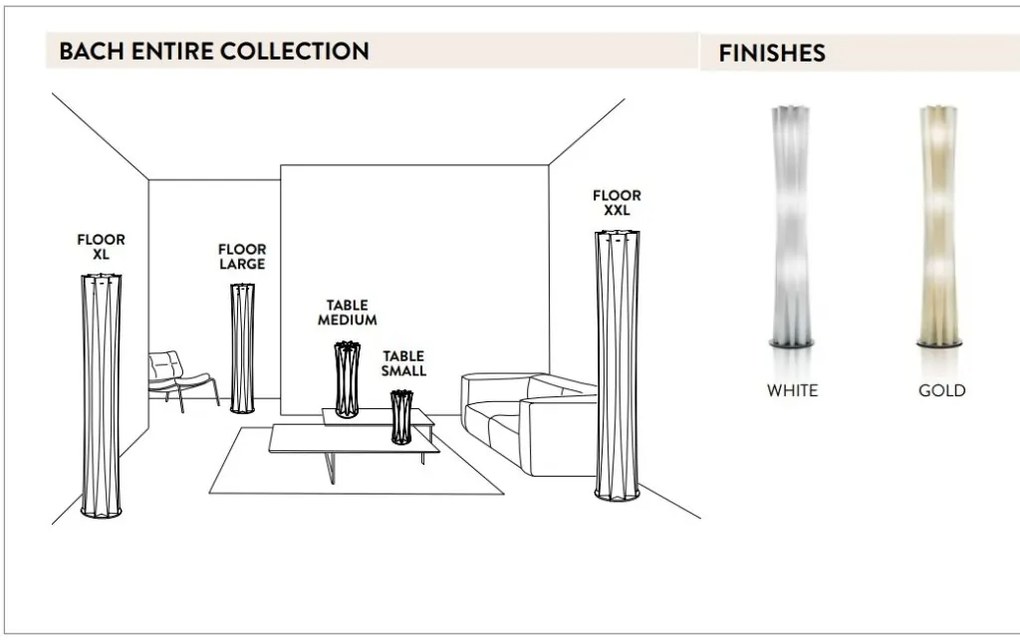 Lampadar design Art Deco realizat manual Bach XL White