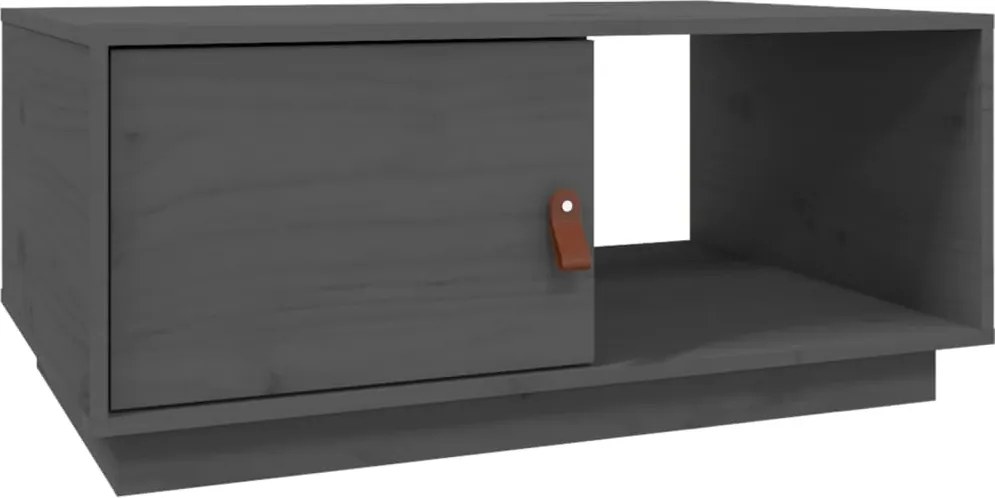 vidaXL Măsuță de cafea, gri, 80x50x35,5 cm, lemn masiv de pin