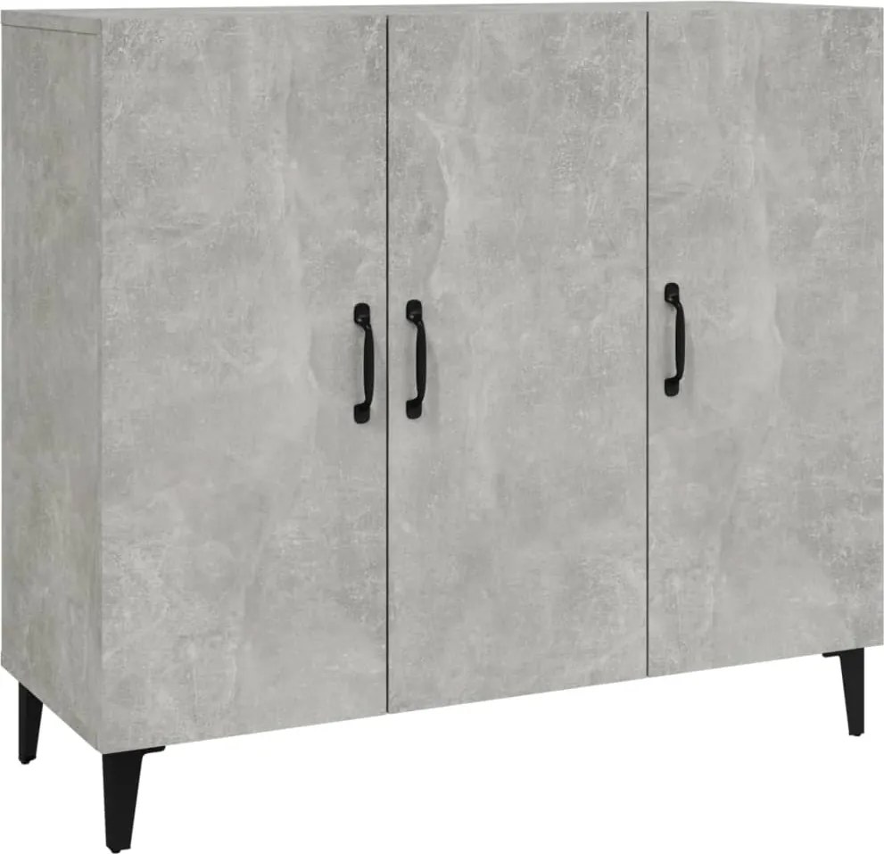 vidaXL Servantă, gri beton, 90x34x80 cm, lemn compozit